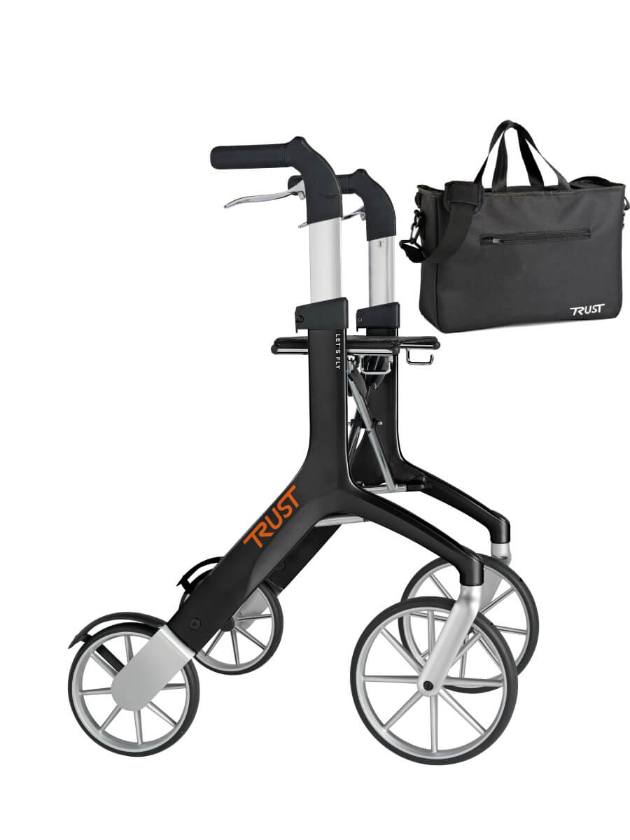 Let's Fly Rollator | Letvægt og med taske og rygstøtte